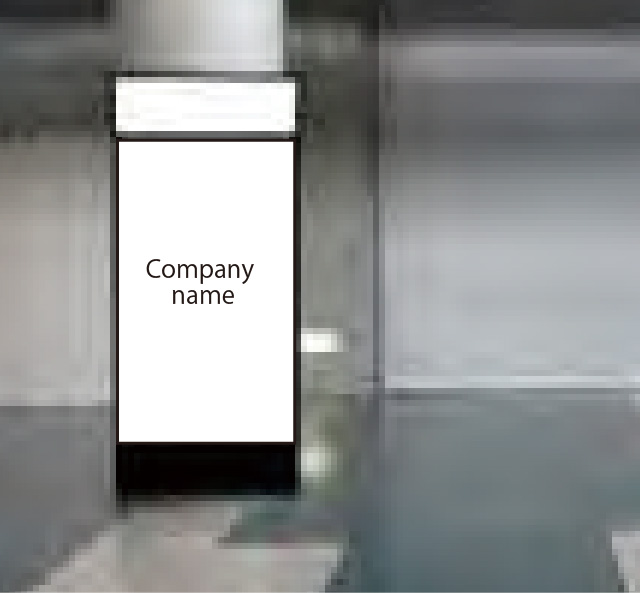 ホール入り口デジタルサイネージ広告イメージ